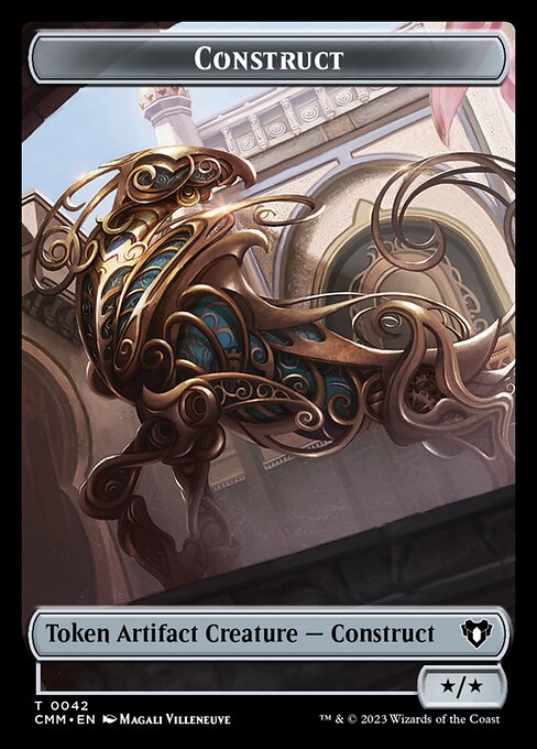 Elemental (0026) // Construct (0042) Double-Sided Token [Commander Masters Tokens] | Tables and Towers