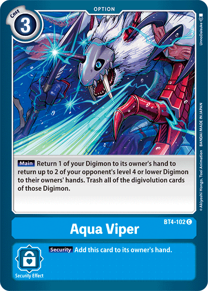 Aqua Viper [BT4-102] [Great Legend] | Tables and Towers