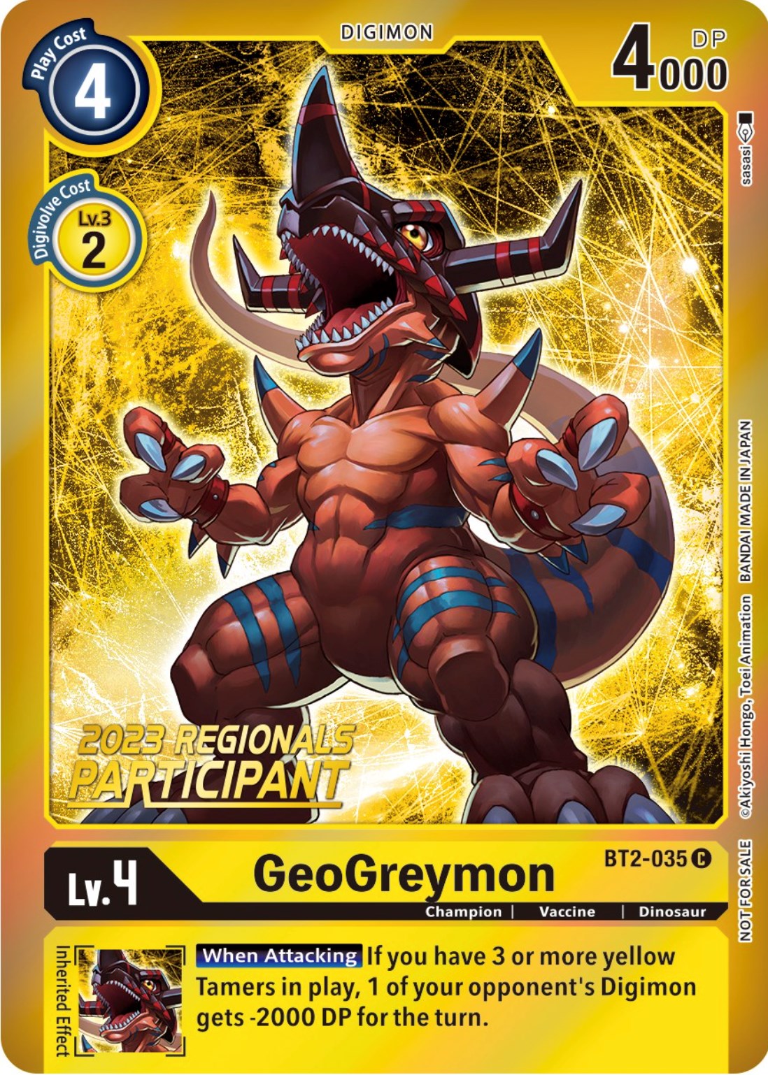 GeoGreymon [BT2-035] (2023 Regionals Participant) [Release Special Booster Promos] | Tables and Towers