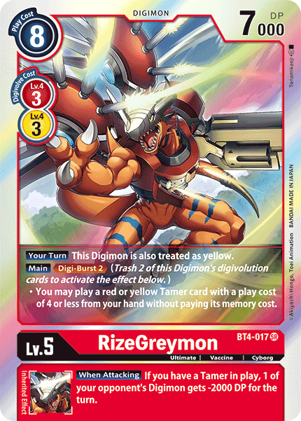 RizeGreymon [BT4-017] [Great Legend] | Tables and Towers