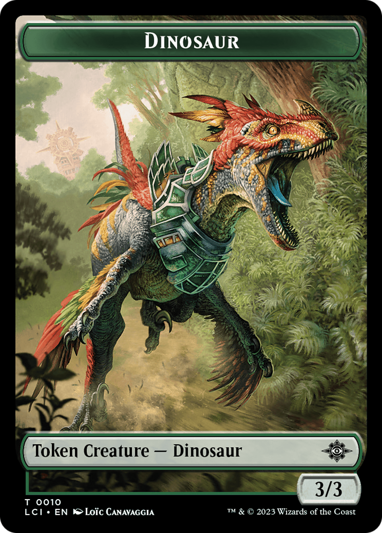 Dinosaur Token (0010) [The Lost Caverns of Ixalan Tokens] | Tables and Towers