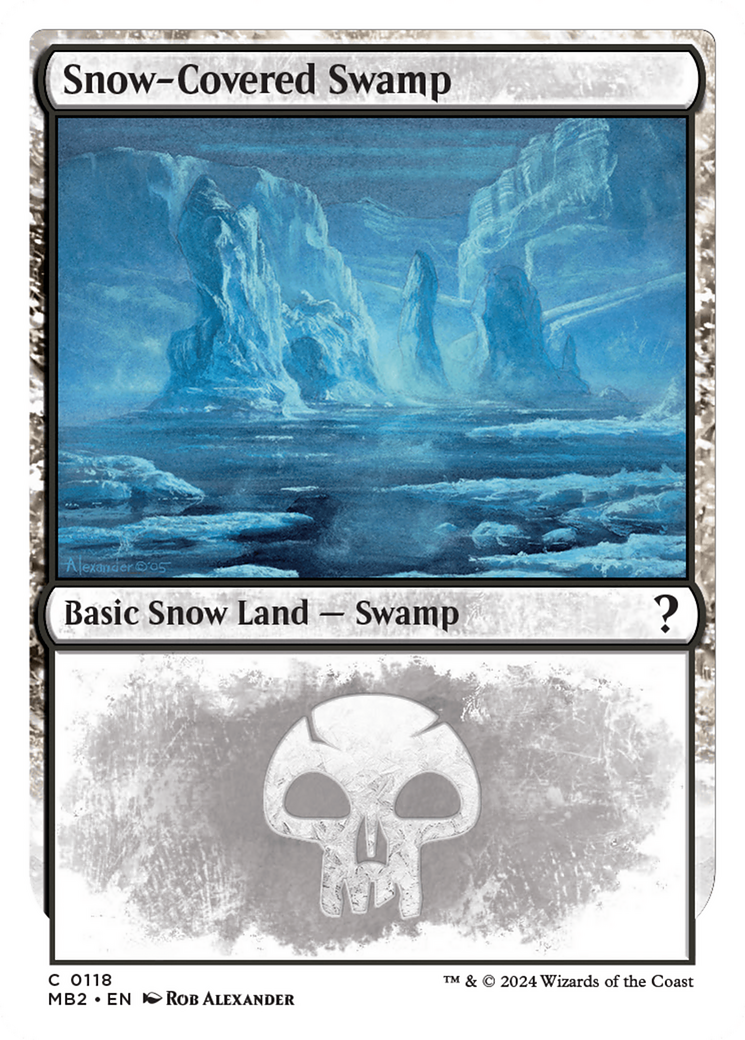 Snow-Covered Swamp (White Border) [Mystery Booster 2] | Tables and Towers