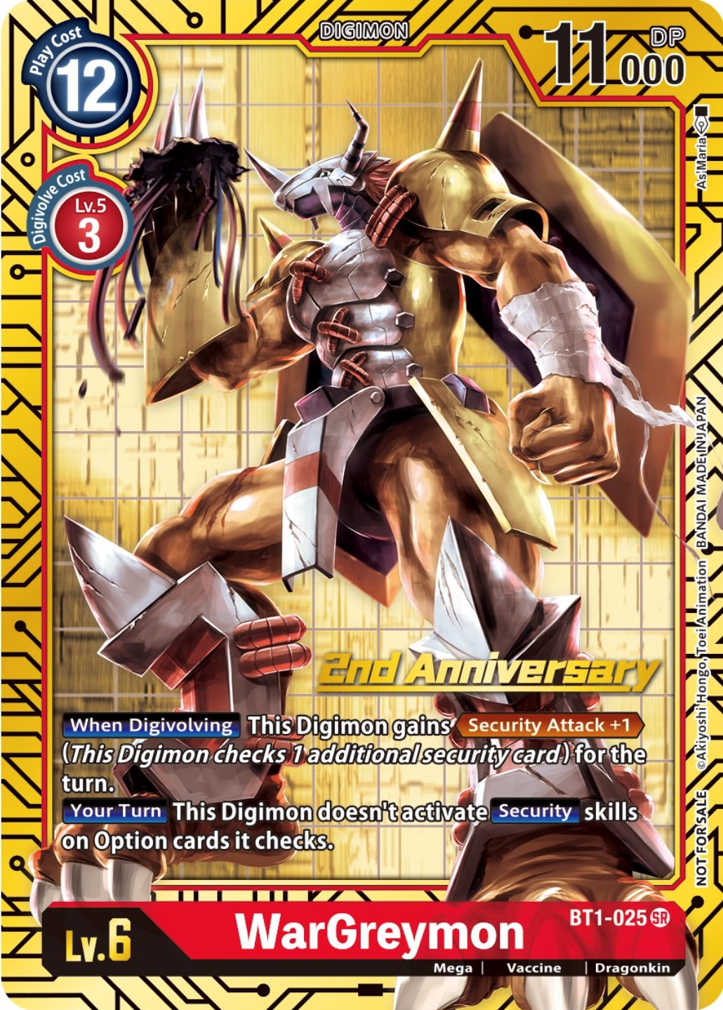 WarGreymon [BT1-025] (2nd Anniversary Card Set) [Release Special Booster Promos] | Tables and Towers