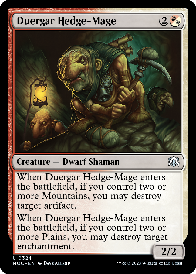 Duergar Hedge-Mage [March of the Machine Commander] | Tables and Towers