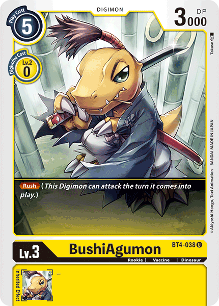 BushiAgumon [BT4-038] [Great Legend] | Tables and Towers