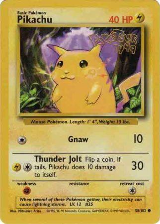 Pikachu (58/102) (PokeTour 1999 Promo) [Miscellaneous Cards] | Tables and Towers