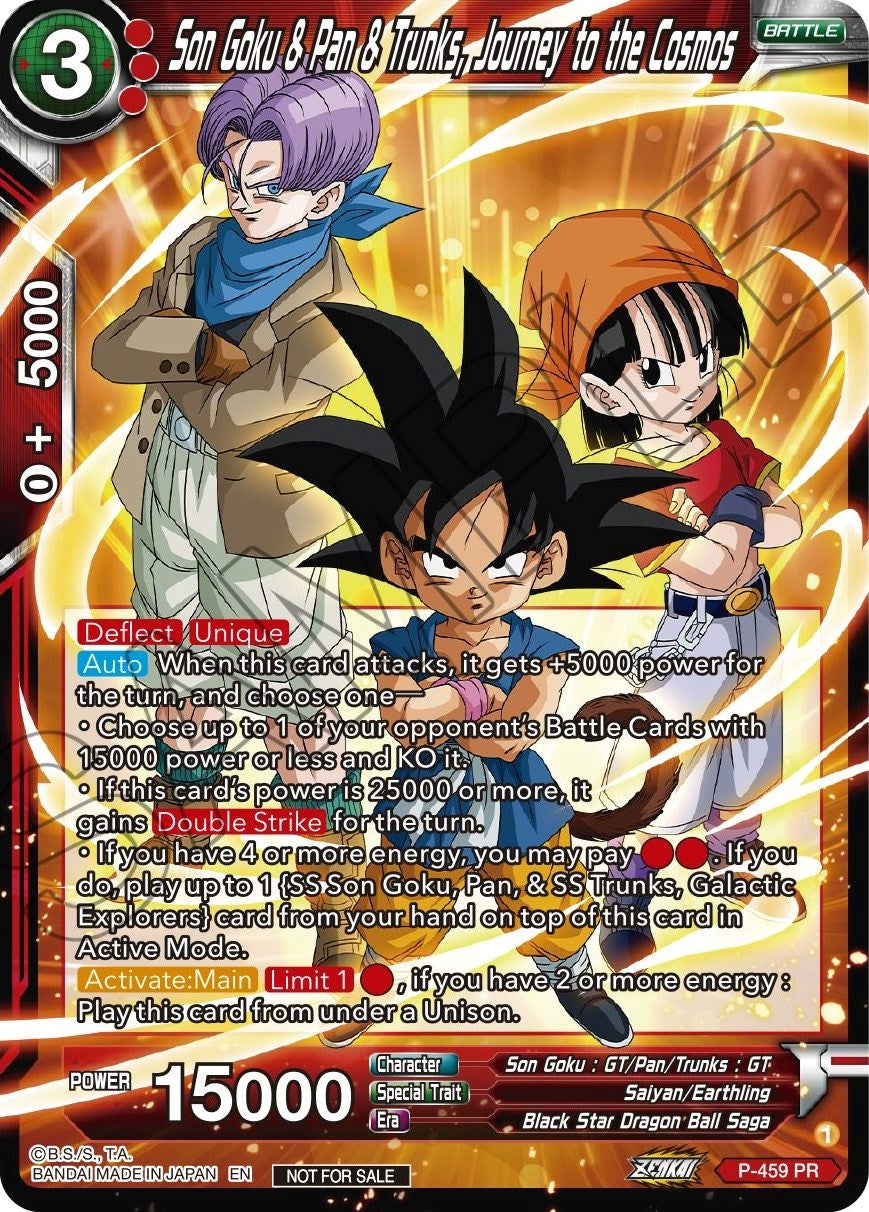 Son Goku & Pan & Trunks, Journey to the Cosmos (Z03 Dash Pack) (P-459) [Promotion Cards] | Tables and Towers