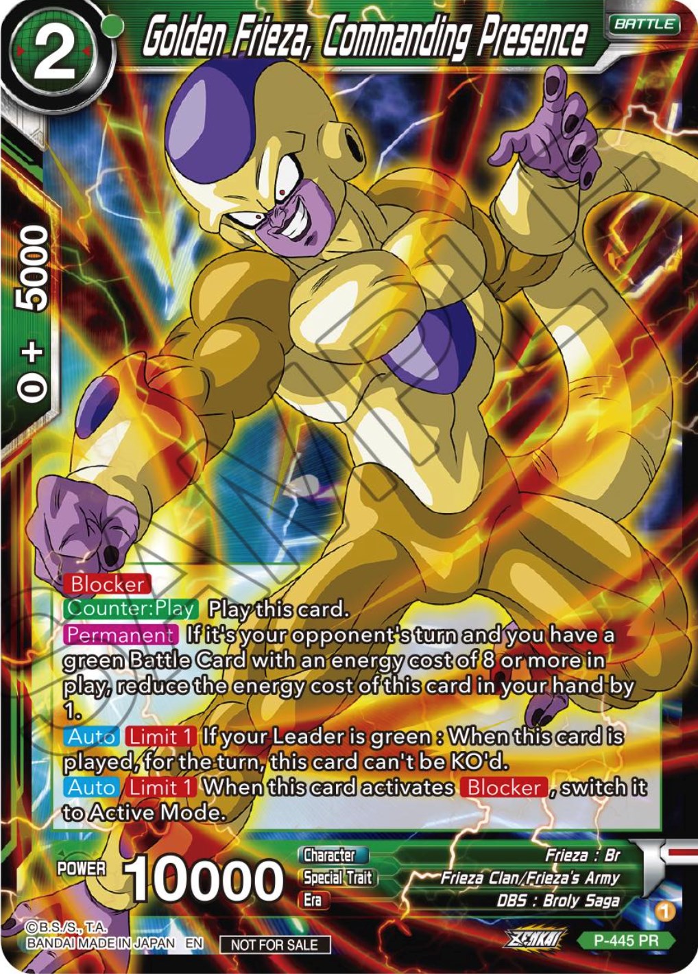 Golden Frieza, Commanding Presence (Zenkai Series Tournament Pack Vol.2) (P-445) [Tournament Promotion Cards] | Tables and Towers