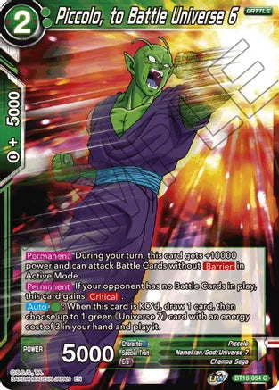 Piccolo, to Battle Universe 6 (BT16-054) [Realm of the Gods] | Tables and Towers