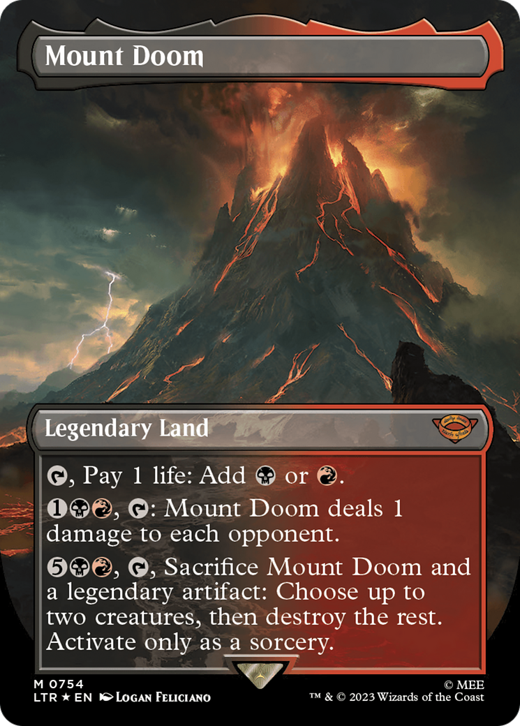 Mount Doom (Borderless) (Surge Foil) [The Lord of the Rings: Tales of Middle-Earth] | Tables and Towers