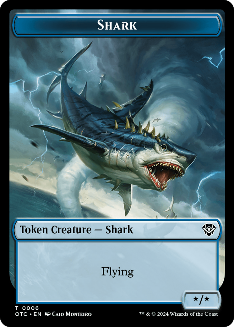 Ape // Shark Double-Sided Token [Outlaws of Thunder Junction Commander Tokens] | Tables and Towers