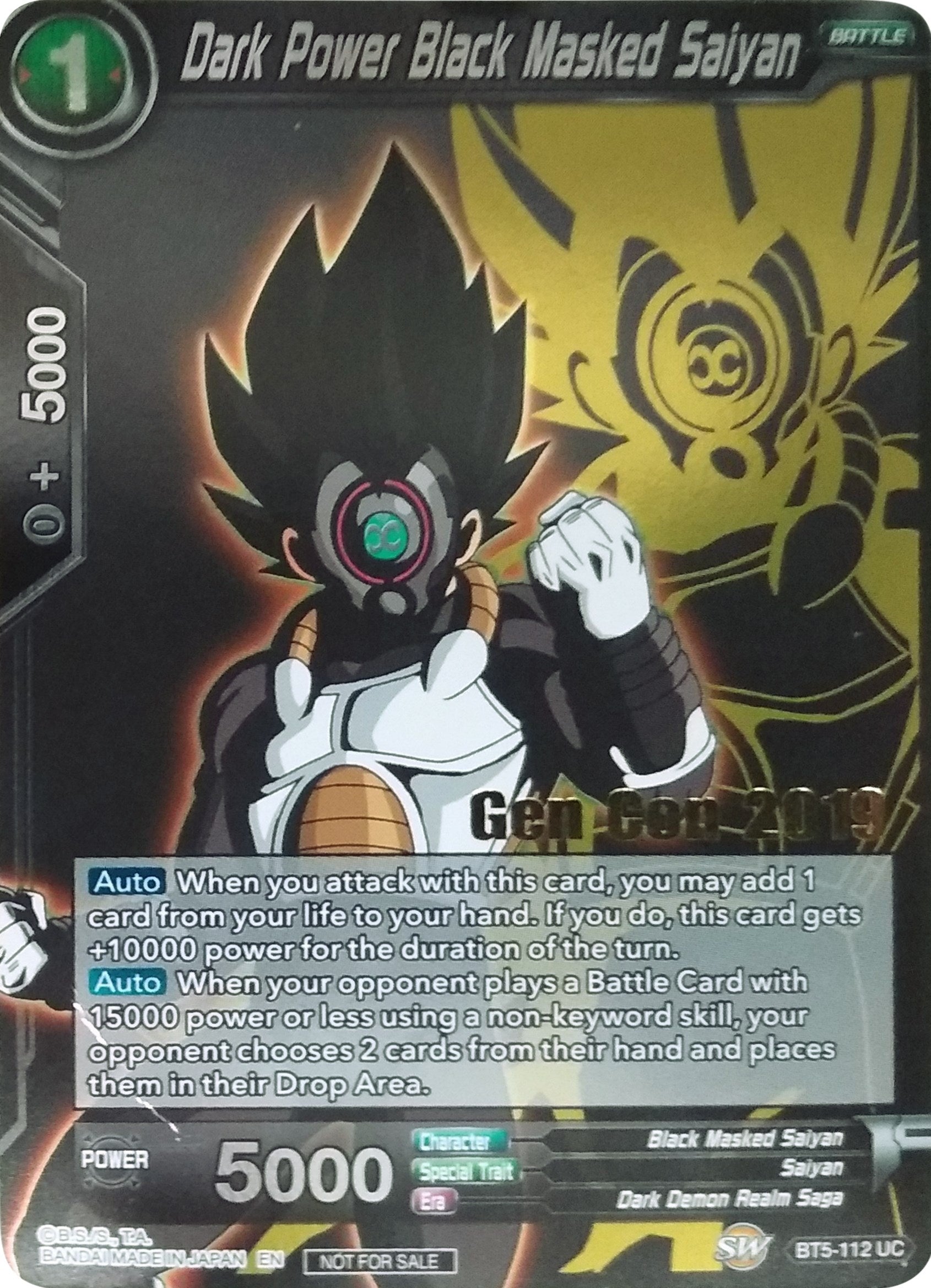 Dark Power Black Masked Saiyan (Gen Con 2019) (BT5-112) [Promotion Cards] | Tables and Towers