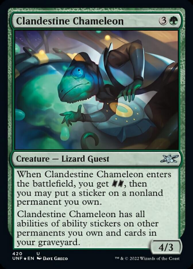 Clandestine Chameleon (Galaxy Foil) [Unfinity] | Tables and Towers