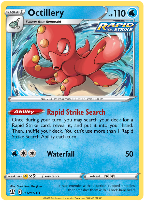 Octillery (037/163) (Theme Deck Exclusive) [Sword & Shield: Battle Styles] | Tables and Towers