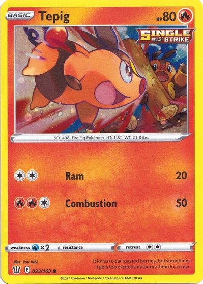 Tepig (023/163) (Cosmos Holo) [Sword & Shield: Battle Styles] | Tables and Towers