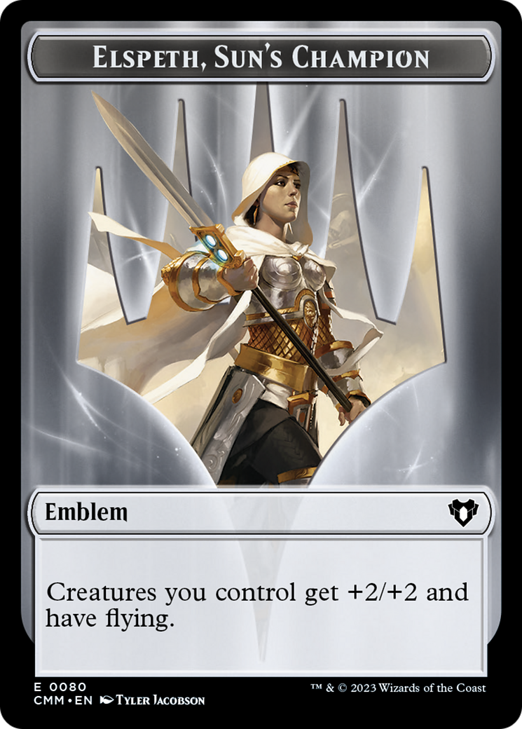 Elspeth, Sun's Champion Emblem // Copy (55) Double-Sided Token [Commander Masters Tokens] | Tables and Towers