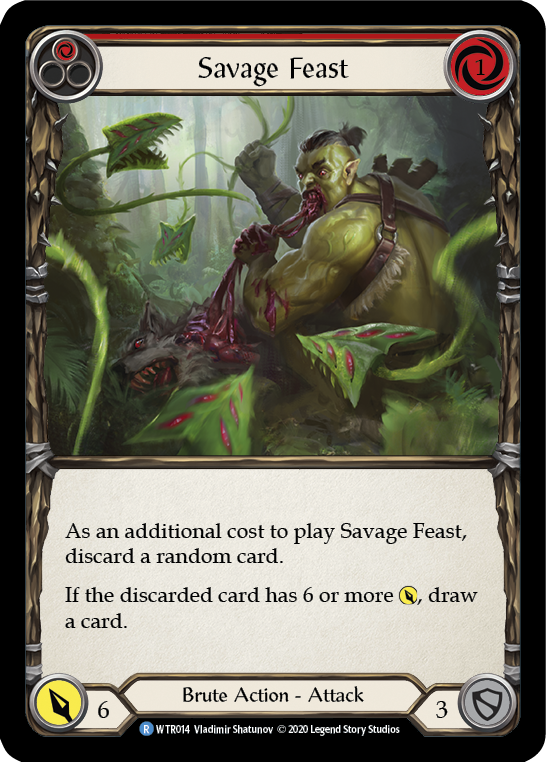 Savage Feast (Red) [U-WTR014] (Welcome to Rathe Unlimited)  Unlimited Rainbow Foil | Tables and Towers