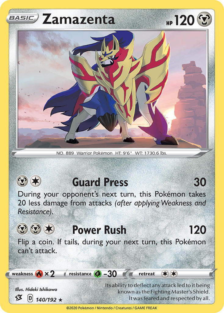 Zamazenta (140/192) (Cracked Ice Holo) (Theme Deck Exclusive) [Sword & Shield: Rebel Clash] | Tables and Towers