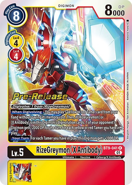 RizeGreymon (X Antibody) [BT9-041] [X Record Pre-Release Promos] | Tables and Towers