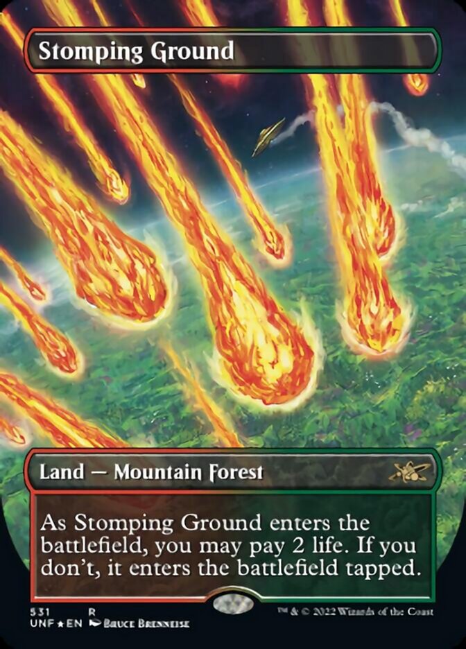 Stomping Ground (Borderless) (Galaxy Foil) [Unfinity] | Tables and Towers