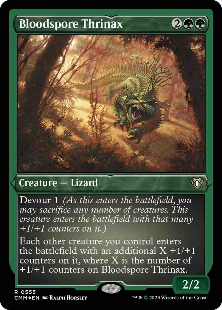 Bloodspore Thrinax (Foil Etched) [Commander Masters] | Tables and Towers