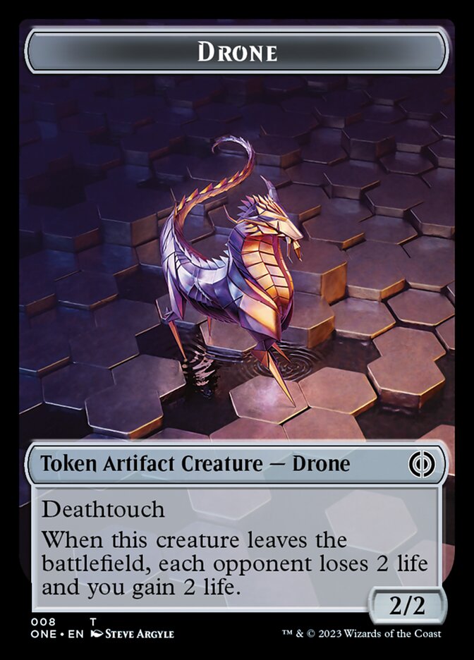 Rebel // Drone Double-Sided Token [Phyrexia: All Will Be One Tokens] | Tables and Towers