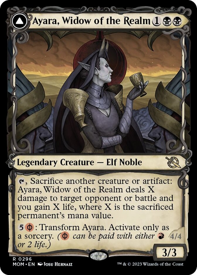 Ayara, Widow of the Realm // Ayara, Furnace Queen (Showcase Planar Booster Fun) [March of the Machine] | Tables and Towers