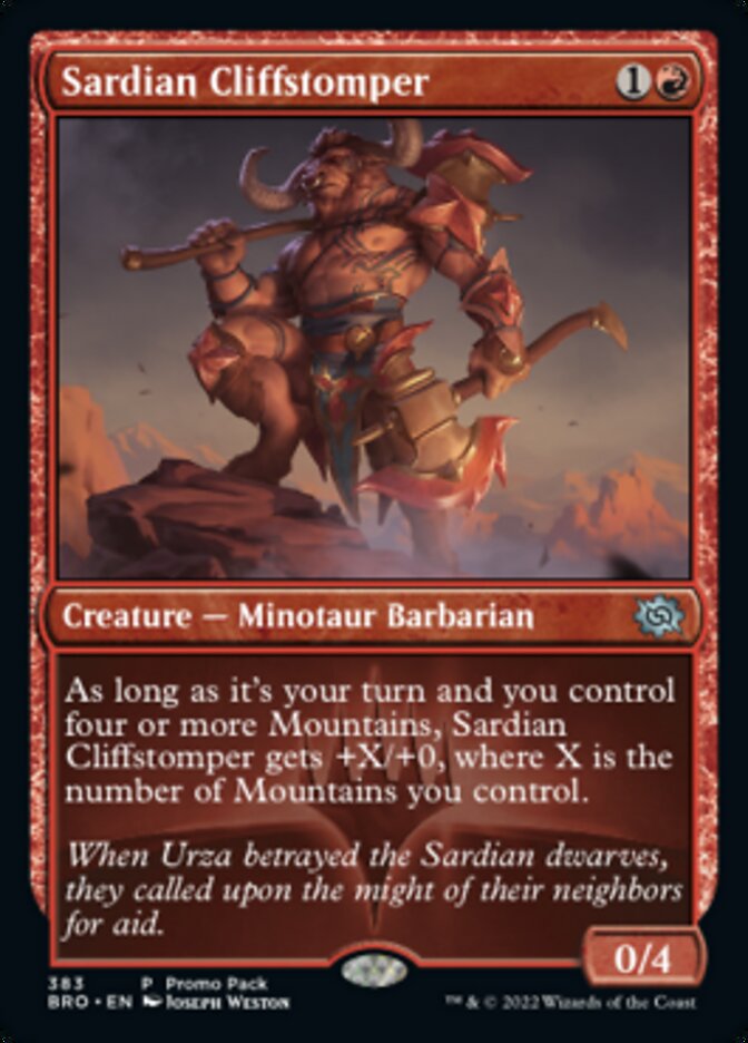 Sardian Cliffstomper (Promo Pack) [The Brothers' War Promos] | Tables and Towers