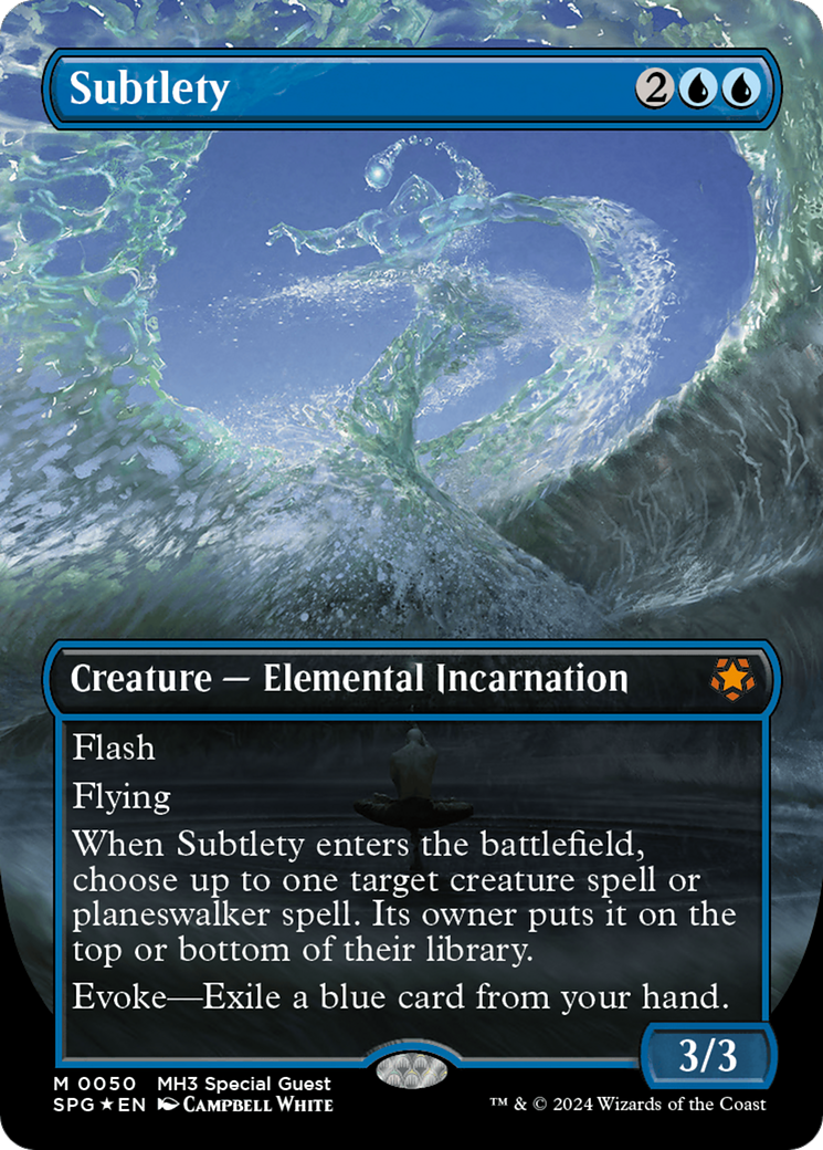Subtlety (Borderless) (Textured Foil) [Modern Horizons 3 Special Guests] | Tables and Towers
