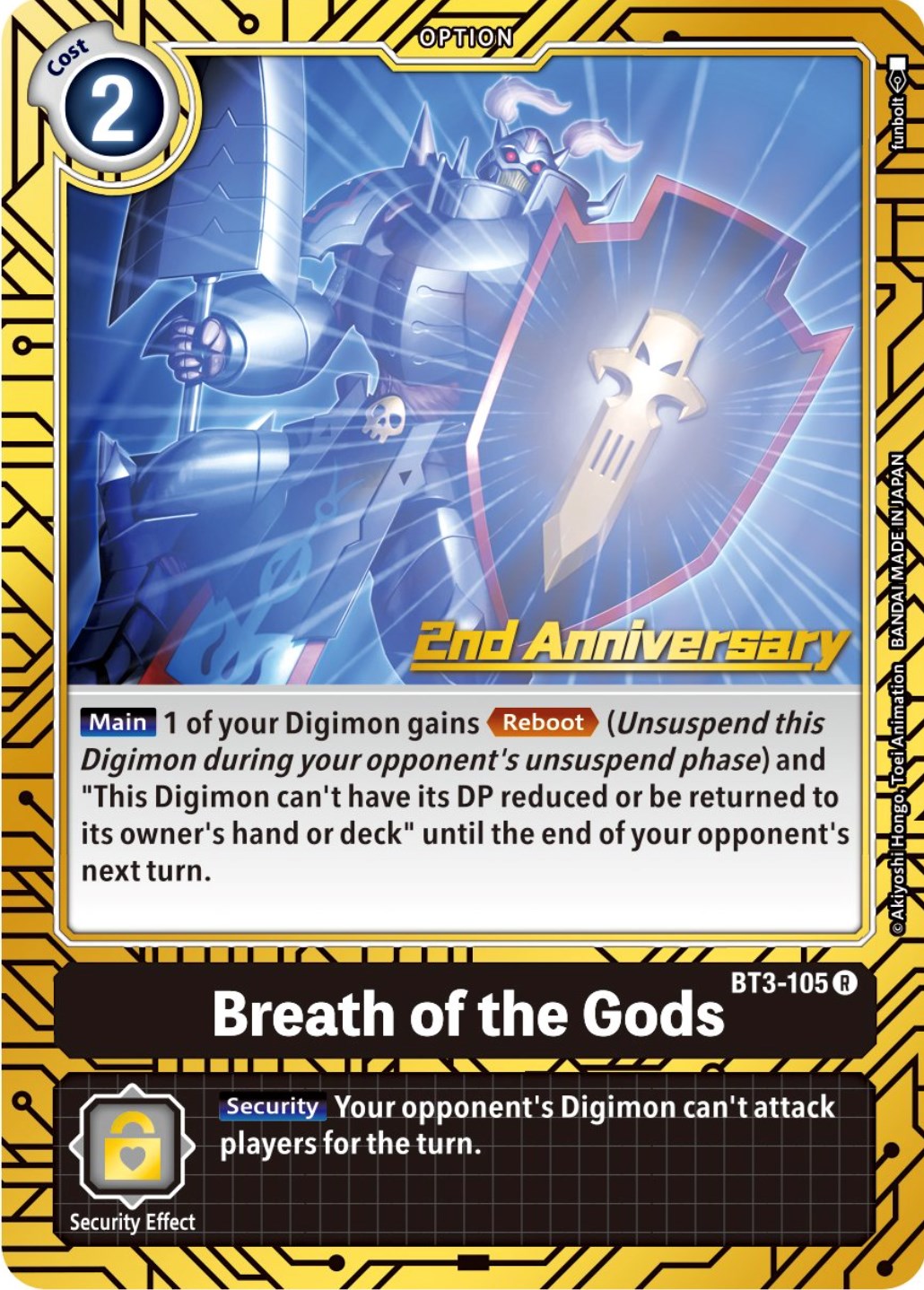 Breath of the Gods [BT3-105] (2nd Anniversary Card Set) [Release Special Booster Promos] | Tables and Towers