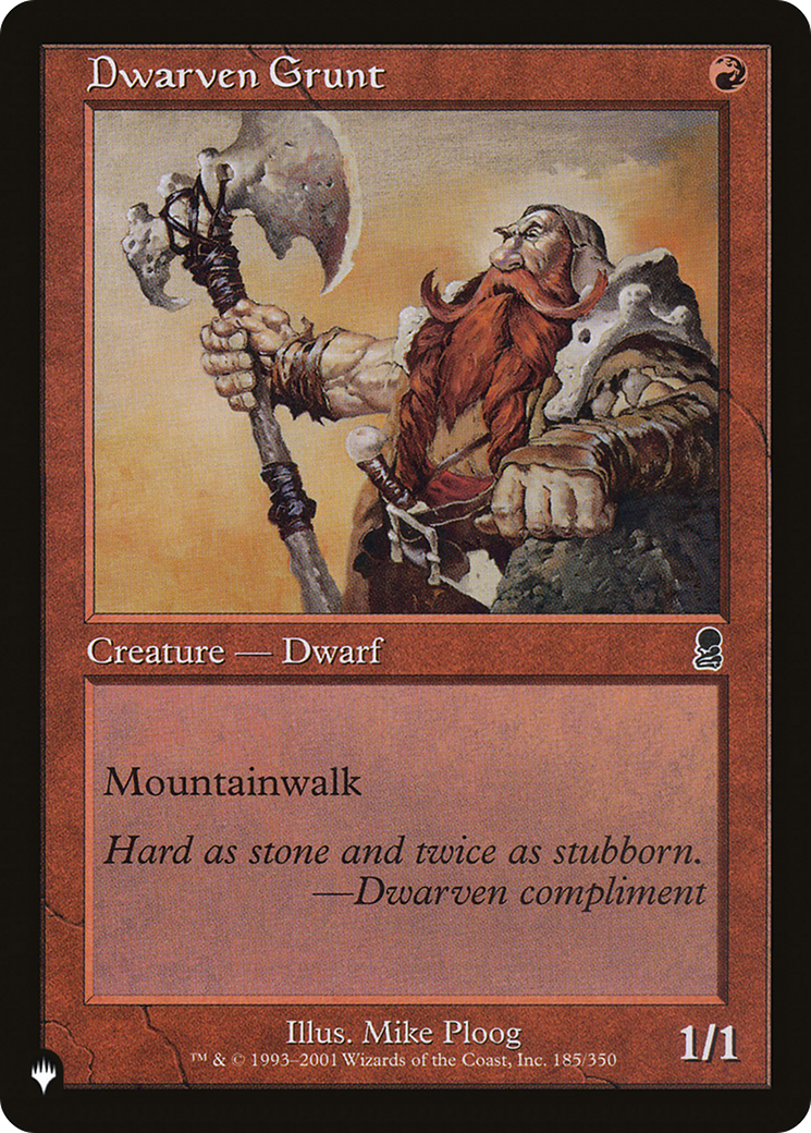 Dwarven Grunt [The List] | Tables and Towers