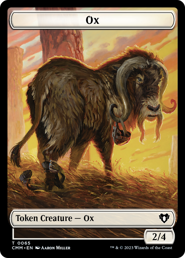 Phyrexian Golem // Ox Double-Sided Token [Commander Masters Tokens] | Tables and Towers