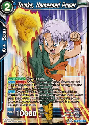 Trunks, Harnessed Power (BT16-033) [Realm of the Gods] | Tables and Towers