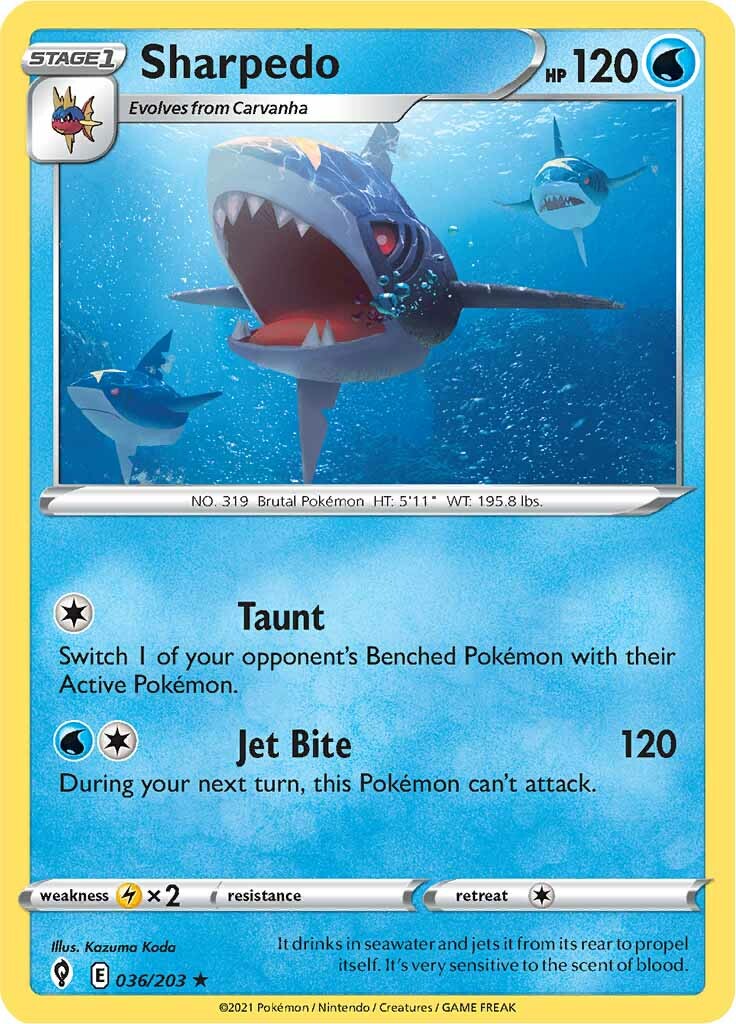 Sharpedo (036/203) [Sword & Shield: Evolving Skies] | Tables and Towers