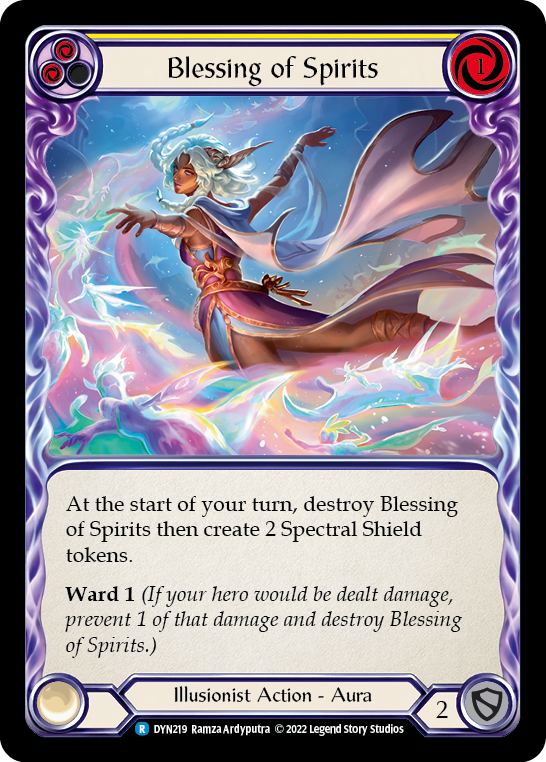 Blessing of Spirits (Yellow) [DYN219] (Dynasty)  Rainbow Foil | Tables and Towers