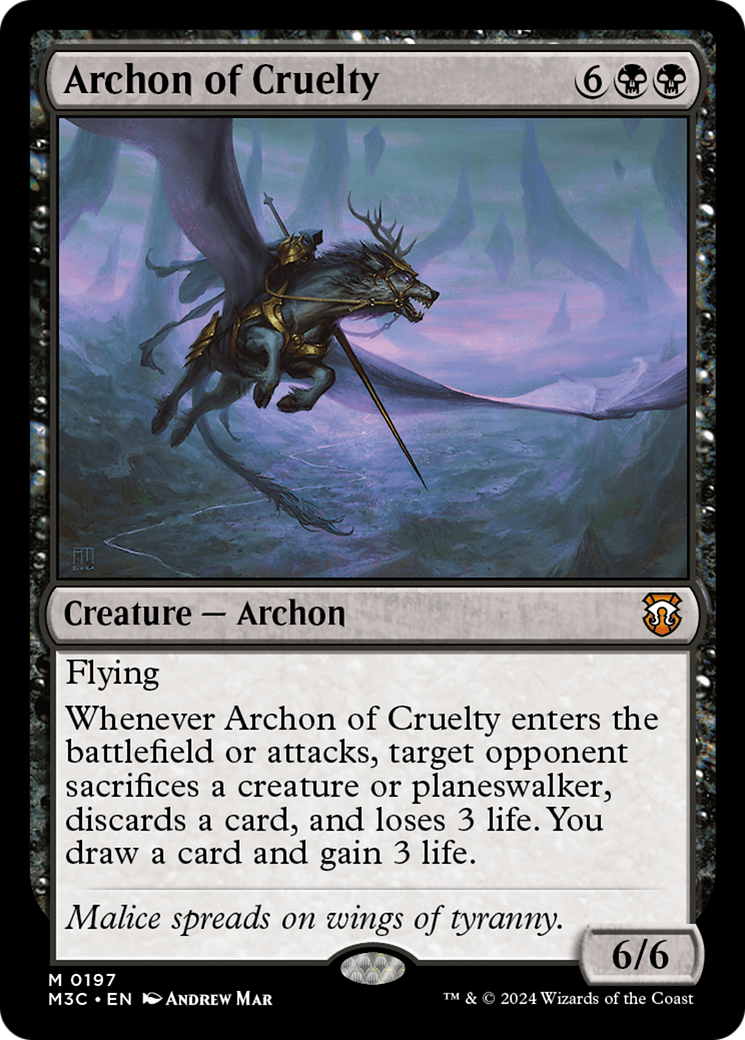 Archon of Cruelty (Ripple Foil) [Modern Horizons 3 Commander] | Tables and Towers