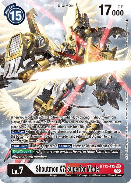 Shoutmon X7: Superior Mode [BT12-112] (Alternate Art) [Across Time] | Tables and Towers