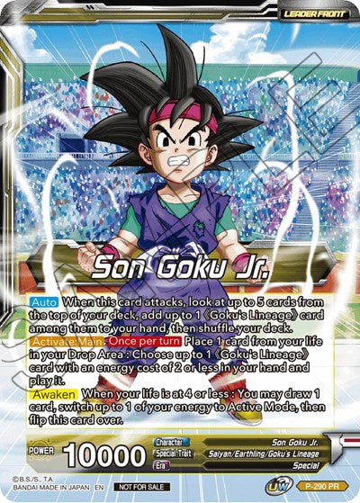 Son Goku Jr. // SS Son Goku Jr., Scion of the Lineage (Gold Stamped) (P-290) [Promotion Cards] | Tables and Towers