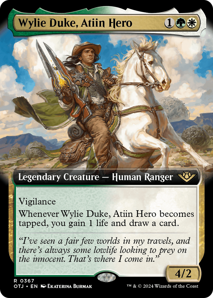 Wylie Duke, Atiin Hero (Extended Art) [Outlaws of Thunder Junction] | Tables and Towers