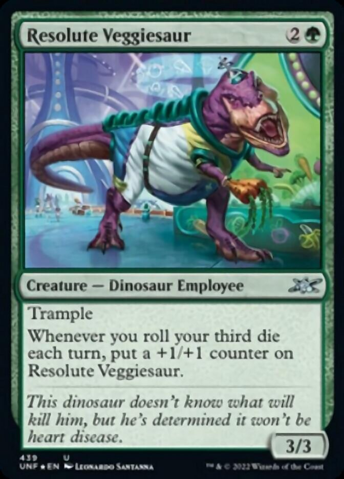 Resolute Veggiesaur (Galaxy Foil) [Unfinity] | Tables and Towers