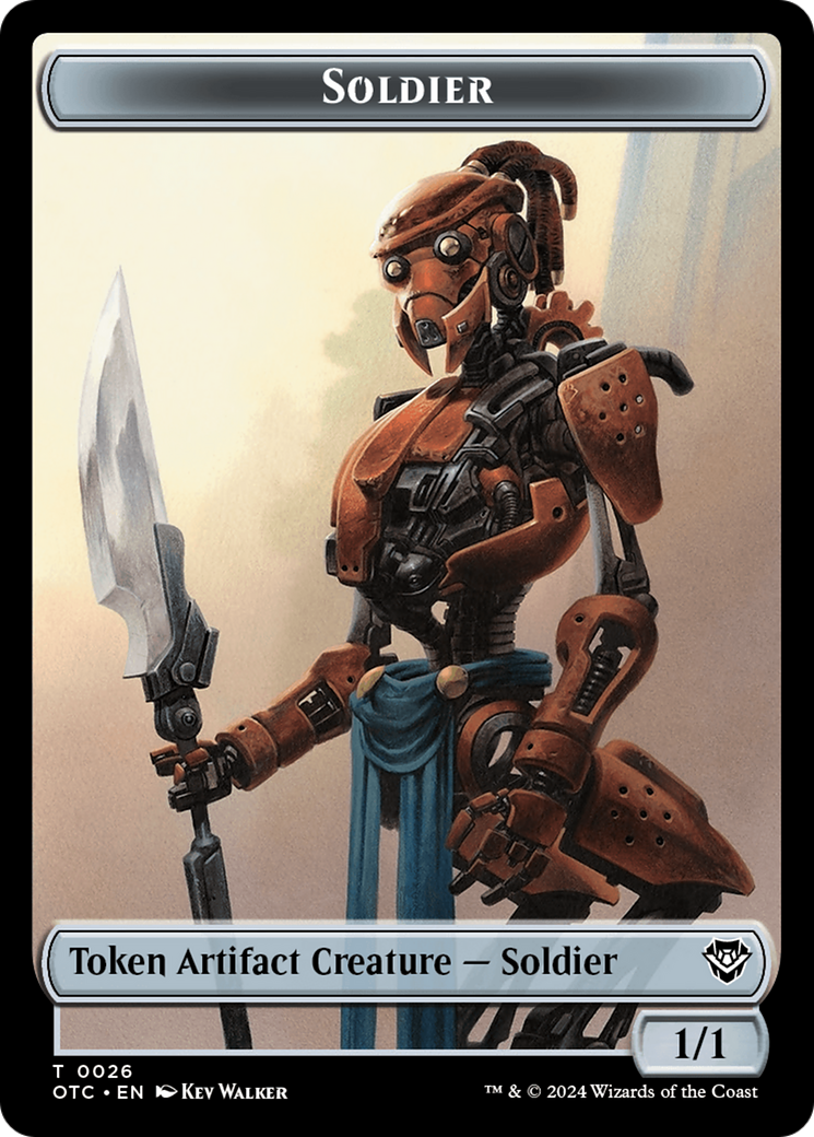 Elemental (0014) // Soldier (0026) Double-Sided Token [Outlaws of Thunder Junction Commander Tokens] | Tables and Towers