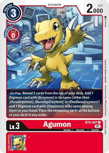 Agumon [BT5-007] (Tamer Party Vol. 4 Promo) [Battle of Omni] | Tables and Towers