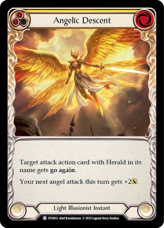 Angelic Descent (Yellow) [DTD033] (Dusk Till Dawn)  Rainbow Foil | Tables and Towers