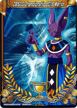 DBSCG Championship 2019 Warrior (Merit Card) - Universe 7 "Beerus" (7) [Tournament Promotion Cards] | Tables and Towers