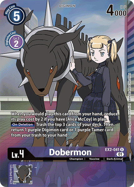 Dobermon [EX2-041] (Alternate Art) [Digital Hazard] | Tables and Towers