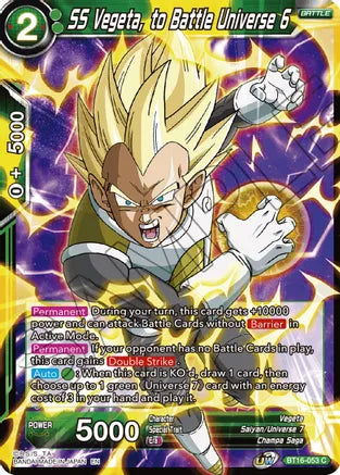 SS Vegeta, to Battle Universe 6 (BT16-053) [Realm of the Gods] | Tables and Towers