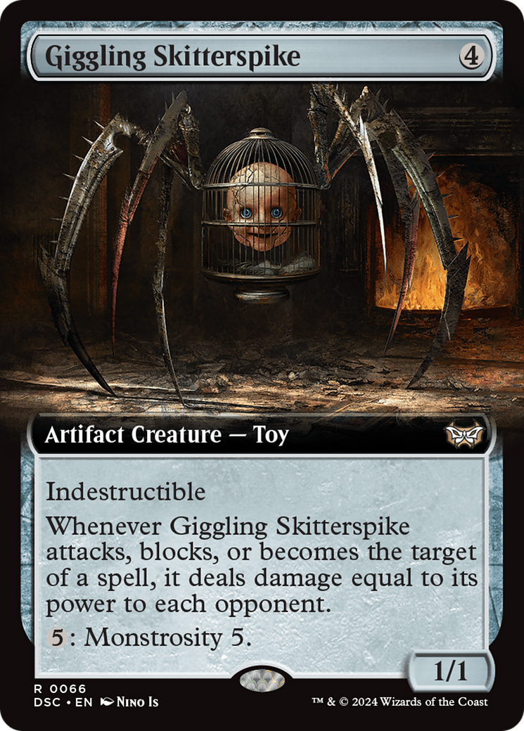 Giggling Skitterspike (Extended Art) [Duskmourn: House of Horror Commander] | Tables and Towers