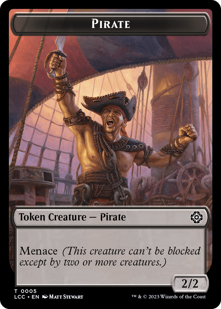 The Monarch // Pirate Double-Sided Token [The Lost Caverns of Ixalan Commander Tokens] | Tables and Towers