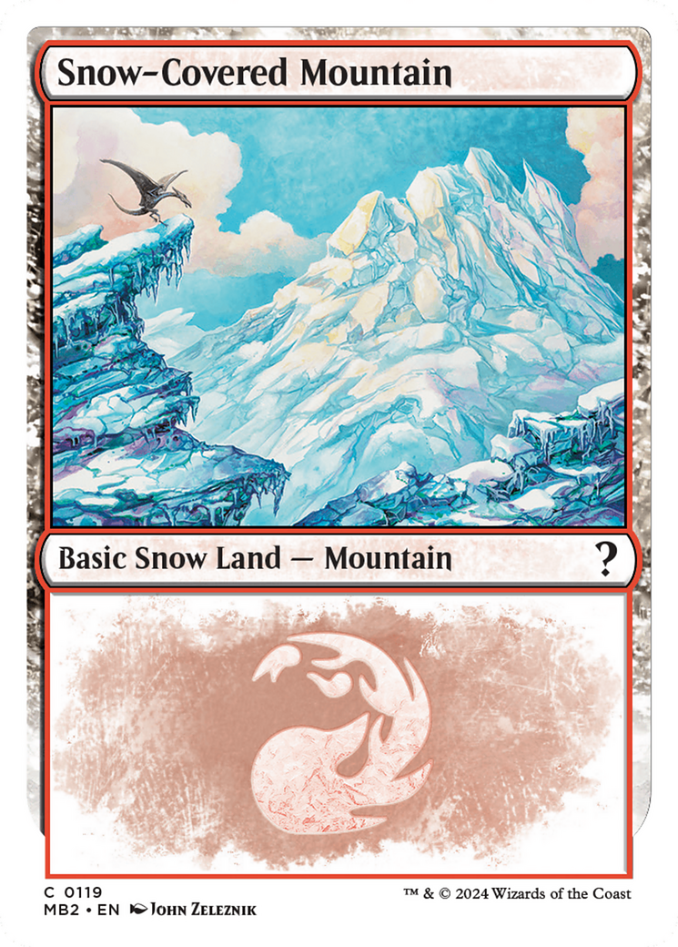 Snow-Covered Mountain (White Border) [Mystery Booster 2] | Tables and Towers