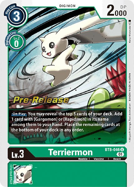 Terriermon [BT8-046] [New Awakening Pre-Release Cards] | Tables and Towers